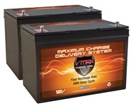 Qty 2 VMAX MR127-100, Two Group 27 12 Volt 100Ah AGM Deep Cycle Marine batteries compatible with 24 