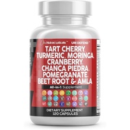 Clean Nutraceuticals Tart Cherry Extract Capsules with Turmeric Moringa Cranberry Chanca Piedra Cele