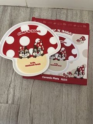迪士尼 Chip 'n' Dale 陶瓷碟 蘑菇造型