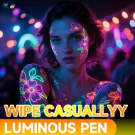 NANASALONNN 8 Colors Highlighters Temporary Tattoo Pen Makeup Glow in The Dark Face Paint Markers Wa