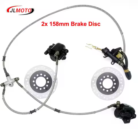 1 Set 900mm 2*500mm 2 in 1 Foot Lever Hydraulic Disc Brake 2*130mm/158mm/180mm Fit For DIY Buggy Go 