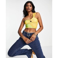 BERSHKA YELLOW ASYMMETRIC TANK TOP