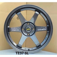 TE37SL 15” 16” 17” 4H100 / 4H114.3 / 5H114.3 ET33/ET38 THAILAND SPEC GLOSSY BLACK MATTE BLACK DARK B