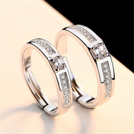Classic Online Korean Version Couple Rings A Pair Fashion Diamond-studded Open Rings Simple Fashion 