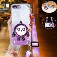 Casing iPhone 7 8 Plus 6 6s Plus SE 2020 XS X Electroplating Glitter 3D Cartoon Egg Bracket Phone Case with Crossbody Lanyard