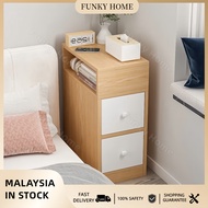 Funky Home-Narrow Bedside Table For Bedroom Simple Modern Bedside Cabinet With Drawer Corner Storage