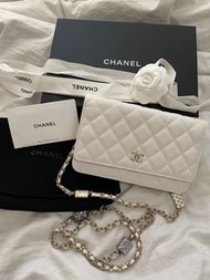 Chanel Woc White Caviar Leather 荔枝皮