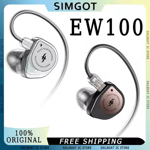 SIMGOT EW100 Wired HiFi Earphone High Performance Dual Cavity Dynamic In Ear Monitor Music Headset W