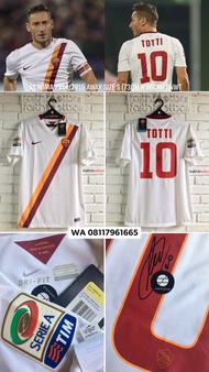 As Roma 2014/2015 Away Jersey Original Bertandatangan Totti