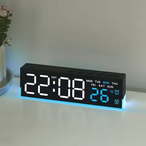 Multi Functional Alarm Clock With Ambient Light,LED Digital Clock,Week,Temperature,Daylight Saving T