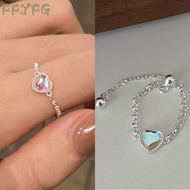 FFYFG➡️S925 Sterling Silver Love Heart Moonstone Pull-out Ring Female | Love Ring | Moonstone Ring |
