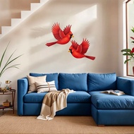 Wind Waterproof Wooden Red Clothes Bishop Wall Decorations Cardinal Birds Art Wall Living Room Bedro
