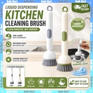 Soap Dispensing Dish Brush Press-Type Kitchen Cleaning Brush Pot Scrubber Long-hanTHAO-8577