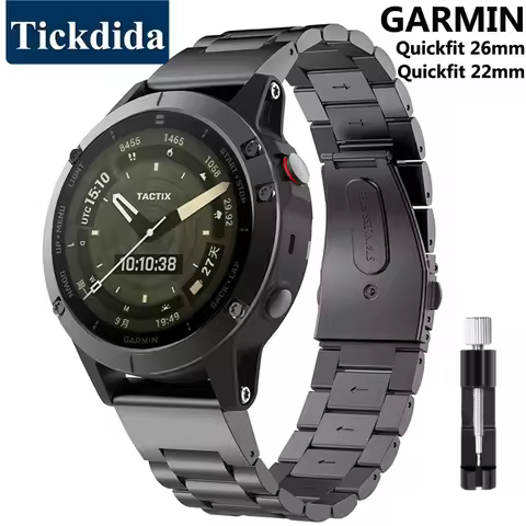 Stainless Steel Strap for Garmin Tactix 7 AMOLED Fenix 7 7X Pro 6X 5X Plus Metal Band for Garmin Tac