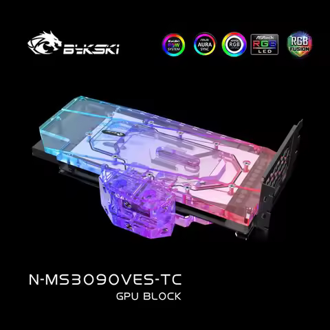 Bykski N-MS3090VES-TC GPU Water Block Use for MSI RTX 3080 3090 VENTUS 3X 24G OC Video Card / Copper