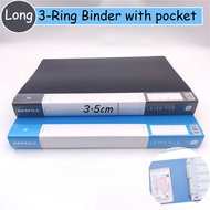Long 3-Ring Binder Lever Arch file with Ring Binder File Folder with Pocket Paper Organizer