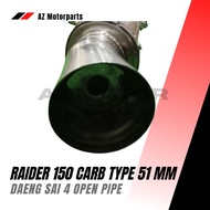 daeng sai4 pipe ✱open pipe for raider 150 ♗Daeng Sai 4 open pipe Raider 150 carb type 51 mm (tube ty
