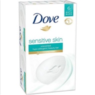 ♗☽Dove Sensitive Skin Unscented Hypoallergenic Bar Soap 6 pcs x 22.5
