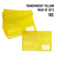 KakiJimat Pack Of 20s SSD A4 Clear File Folder with ID Pocket Durable and Transparent Office & Schoo
