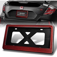 2 in 1 Luxury Genuine 100% Real Carbon Fiber License Plate Frame TAG with Bracket, VIP Real 3K Carbo