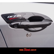 Protective Door Handle Cover Casing Bowl for Perodua Bezza 2016 - 2025 Carbon Fiber / Gloss Black/ F