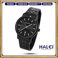 HALEI Watch Jam Tangan Pria Cowok Laki Laki Original Rantai Stainless