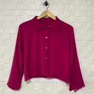 Kemeja Crop / Kemeja Crinkle Wanita / Hanin Crop / Kemeja Crop Kancing Depan Belakang / Kemeja Tanga