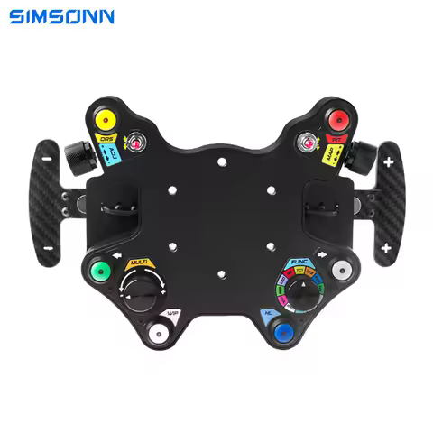 SIMSONN PC Simracing Steering Wheel LED Buttons Racing Hub Instrument Button Box Paddle Shifters for