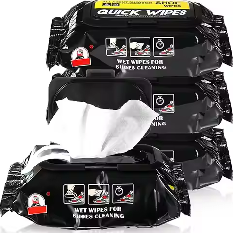 12/30/80pcs Disposable Shoe Wipes Portable Shoe Cleaners Travel Sneaker Wet Wipes Quick Cleaning Whi