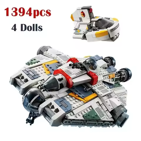 2024 Spaceship 1394pcs Ghost & Phantom II Building Blocks Assembling Fit 75357 Bricks Model Toys for