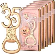 24 boxes of rose gold themed 35th birthday bottle openers, suitable for 35th anniversary wedding par