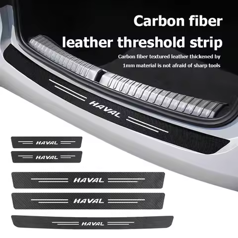 4pcs Car Door Sill Protector Carbon Fiber Threshold Stickers For Haval H6 F7 H9 H2 Jolion F7X F7H H5