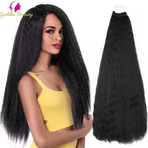 Kinky Yaki Straight Hair Bundles Synthetic Pre-stretched Braiding Hair Extensions 22Inch 3X Pre Loop