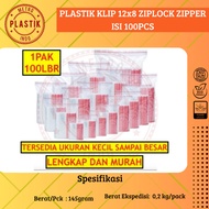 Plastic Clip 12x8 Ziplock Zipper Size 12 x 8 cm @100 Sheets