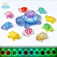 [LI] 6/10pcs Mini Luminous Turtle Home Decor Landscaping Resin Crafts Glowing Turtle Garden Fish Tan