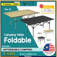 Foldable Camping Table Egg Roll Meja Makan Outdoor Picnic BBQ Meja Kayu Meja Lipat Khemah Picnic tab