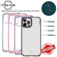 ITSkins Hybrid Clear antimicrobial Case for iPhone 12 Mini / 13 Mini / 13 / 13 Pro / 13 Pro Max