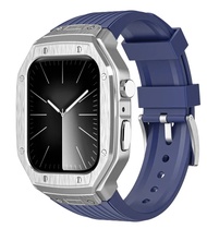 ชุดดัดแปลงสุดหรูกล่องโลหะ + อุปกรณ์ทดแทนสายทีพียูที่เข้ากันได้กับ I Watch Series 9 8 7 45Mm 6 5 4 Se