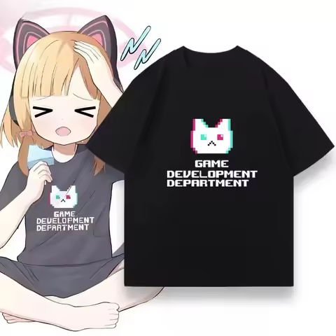 Blue Archive Azure Feather Momoi Same Style Short-Sleeve Fashion T-Shirt Cosplay Game Clothing for M