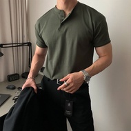 American Retro Heavy Short-Sleeved T-shirt Men's Polo Shirt Mature and Steady Bracelet Cuff Fitness 