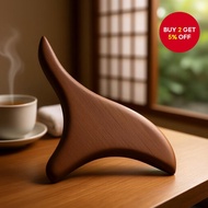 Acupressure Foot Massage Stick - Triangle Wooden Gua Sha Tool with Beeswax Amber  Tongkat Urut Kaki 