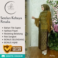 Rosalia Kebaya Suit Free Hijab | Graduation Kebaya | Kebaya Jumbo Fit Ld 120 cm | Application Kebaya Suit | Modern Women's Kebaya | Invitation Dress 2024