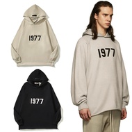 Classic Trendy American Double Line Loose 1977 Flocking Embroidered Knitted Sweater Hoodie Unisex