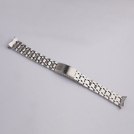 7/21✈SEIKO 19mm vintage silver curved end strap bracelet 6139-6012 6139-6010