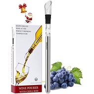DERGUAM 3-in-1 Stainless Steel Wine Chiller with Wine Aerator and Wine Pourer, Wine Chiller Stick Wi
