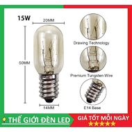 Fridge and microwave oven light bulbs E12, E14 with yellow light swirl tail