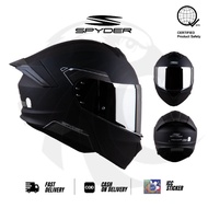 【EAGLE SPEED】SPYDER MODULAR HELMET FORCE V2 MATT BLACK DOUBLE VISOR ORIGINAL HIGH QUALITY 3001