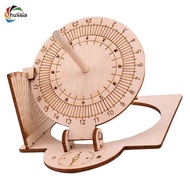 chulisia Equatorial Sundial Clock DIY Wooden Building Functional Teaching Aid Educational