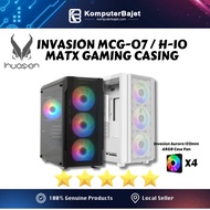 INVASION MCG-07 WHITE / H-10 BLACK MATX CASE ARGB FAN CASING GAMING PC
