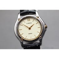 Vintage 2000 Near MINT* Seiko Creo 1F20-0G50 Roman Silver 25mm Qz Ladies Watch